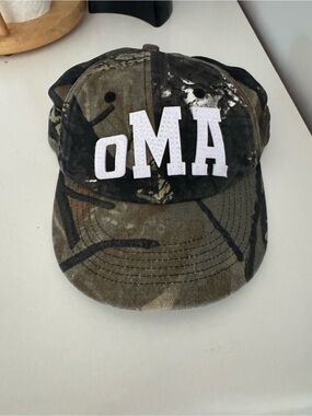 OMA Embroidered Camo Baseball Cap - Olive Green SnapBack